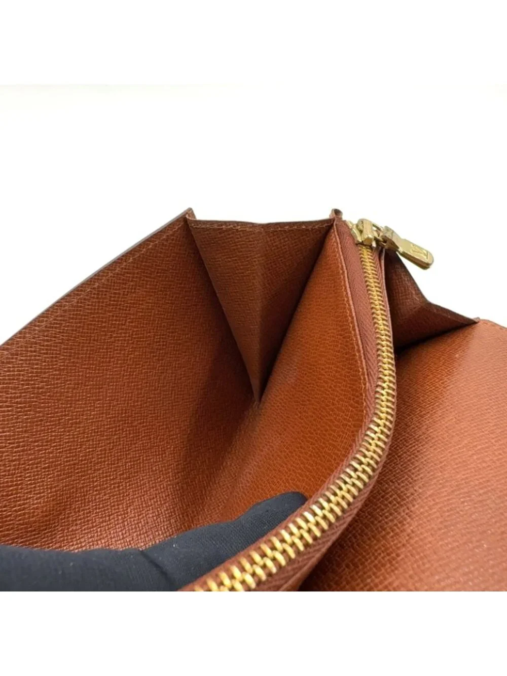 Louis Vuitton Portefeuille Cles Monogram Leather Brown Wallet Gold
